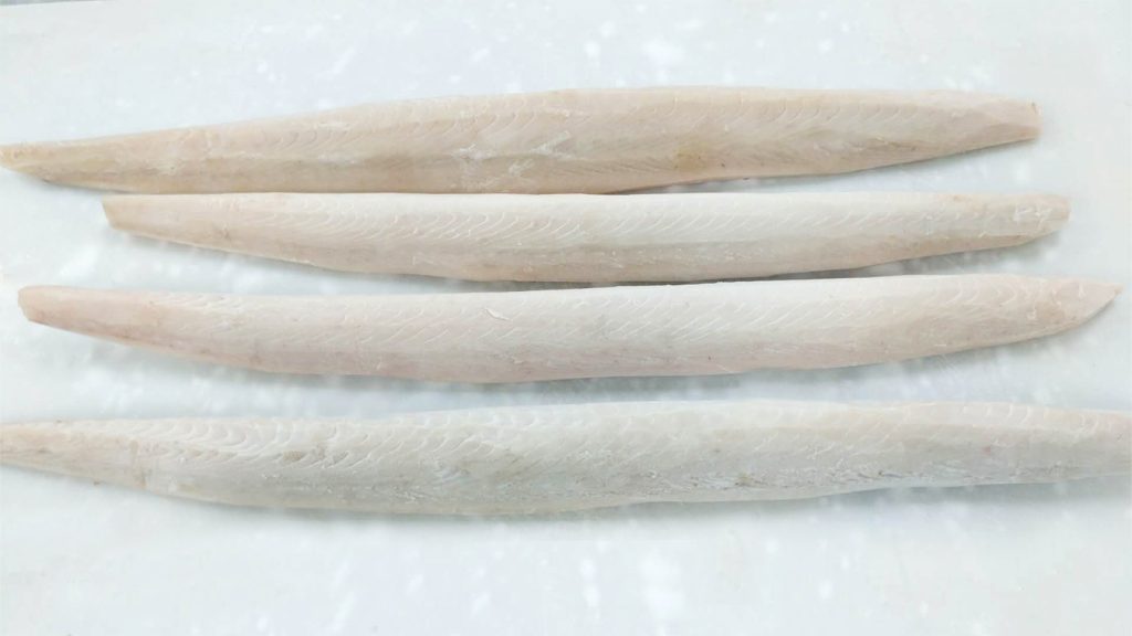 kingfish loins on white background