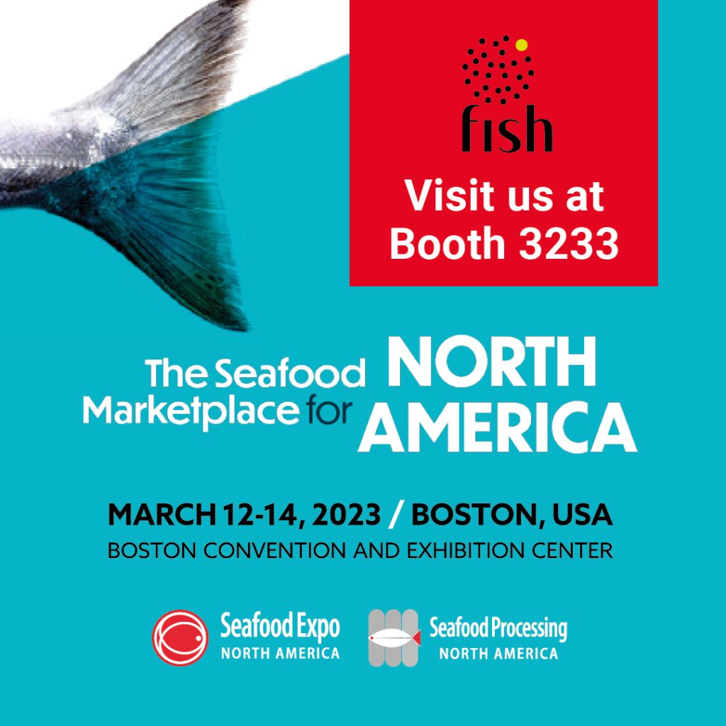 Information of dates and location for Seafood Expo North America 2023 in a banner